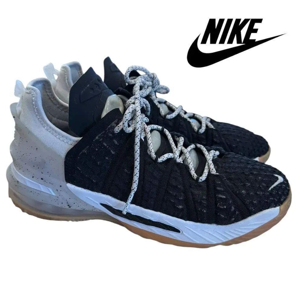 Nike LeBron 18 CW2760-007 Black White Gum (GS) Youth Shoes Sneakers 7Y